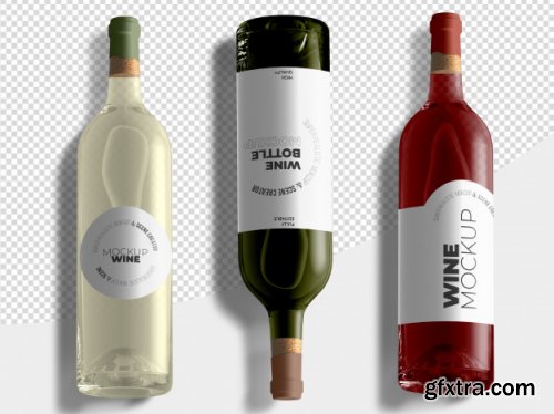 Amber Glass Red Wine Bottle With Tube Mockup Mockups