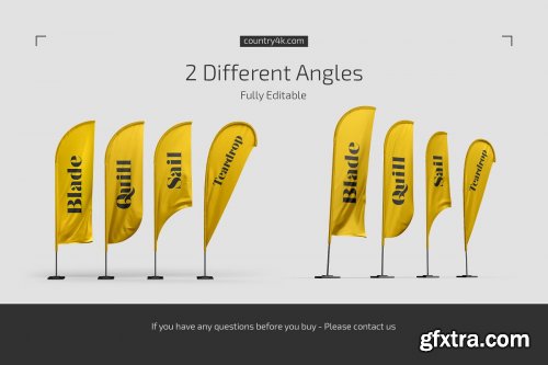 CreativeMarket - Feather Flags Mockup Set 4847381