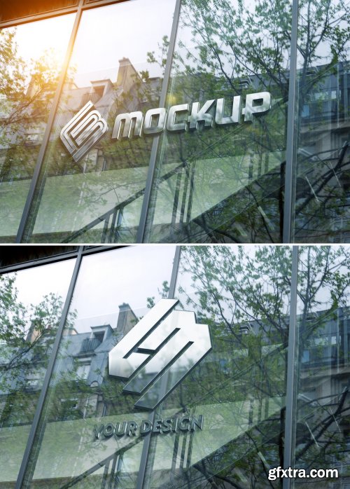 Logo on Glass Window Mockup 343975695