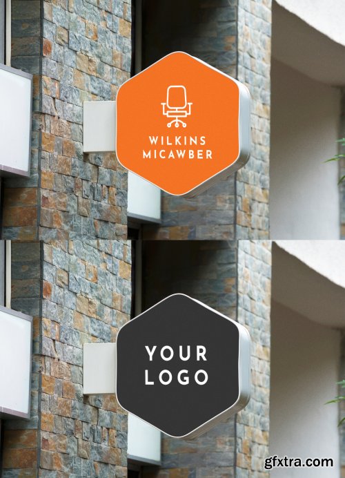 Outdoor Mounted Entrance Sign Mockup 344299980