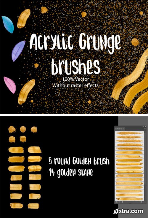 Golden Metallic Acryl Brush 100% Vector 4006833