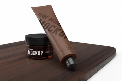 3d Packaging Design Mockup Of Luxury Vintage Man Cosmetic Premium PSD