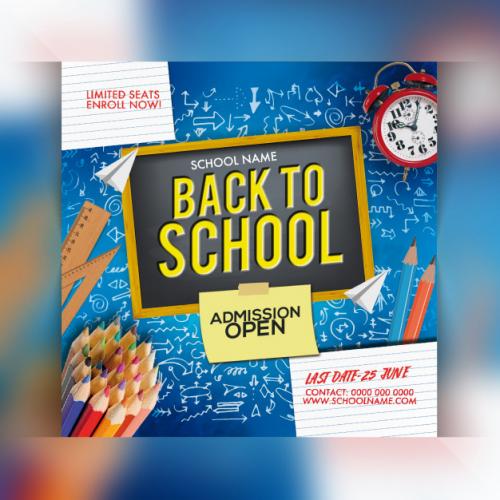 Back To School Party Flyer Premium PSD