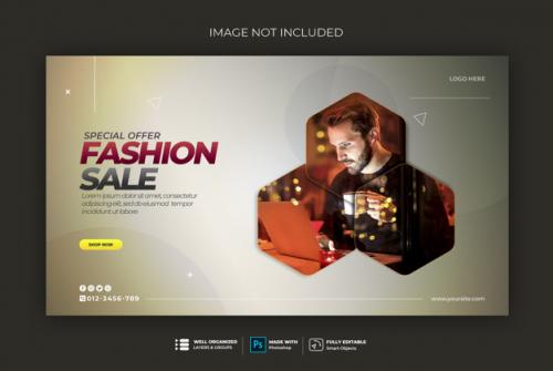 Hexagon Modern Web Banner Template Sweatshirt Premium PSD