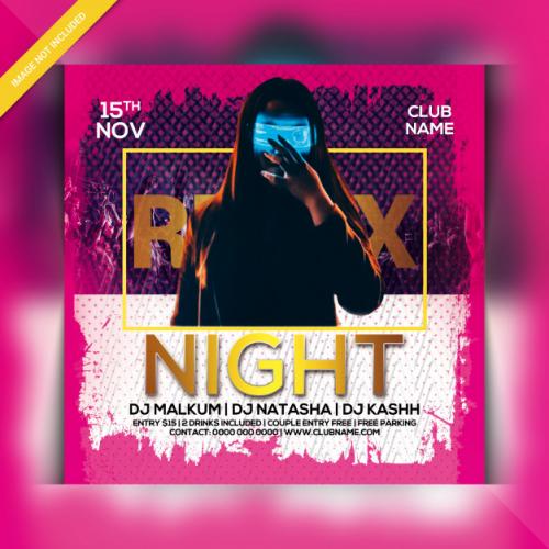 Remix Night Party Flyer Premium PSD