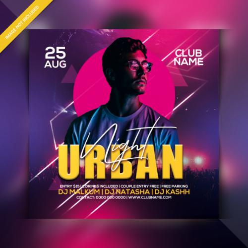 Urban Night Party Flyer Premium PSD