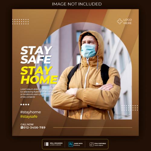 Virus Warning Social Media Square Post Template Premium PSD