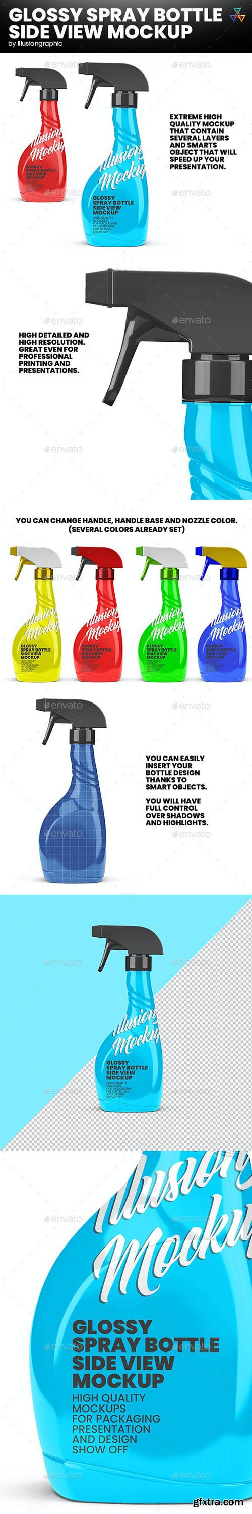 GraphicRiver - Glossy Spray Bottle Side View Mockup 26490221