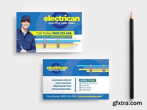 Electrician Business Card Layout 341101962