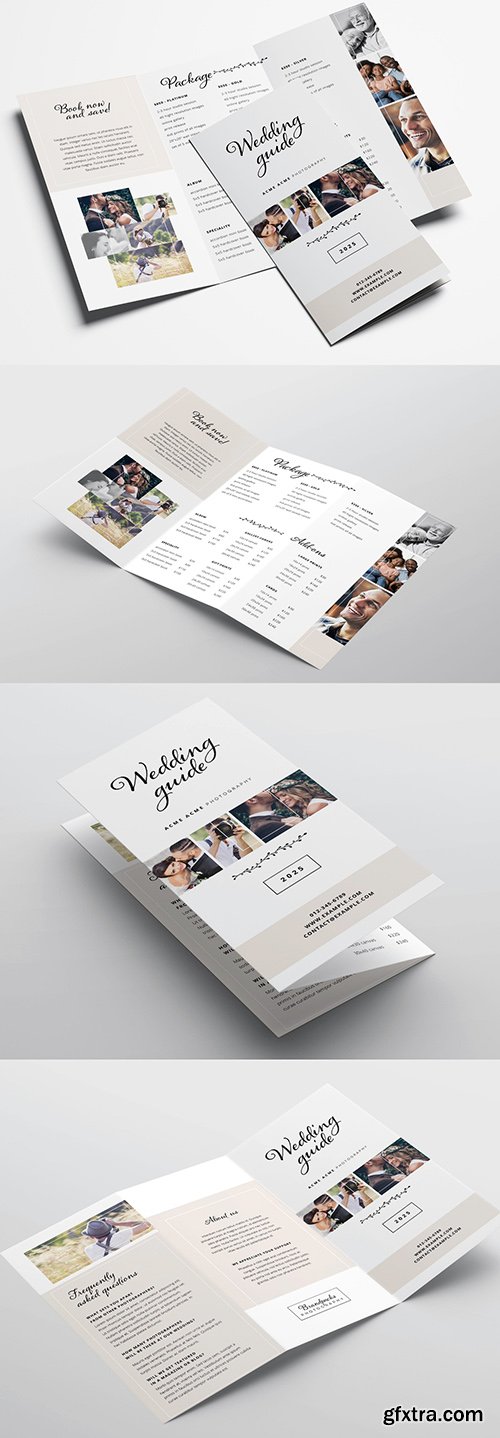 Wedding Photography Trifold Brochure Layout 341104605