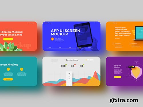 Landscape App UI Screen Mockup Set 342459259