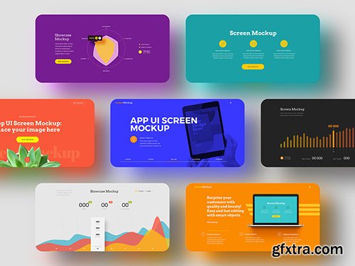 Landscape App UI Screen Mockup Set 342459009