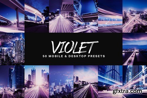 50 Violet Lightroom Presets and LUTs