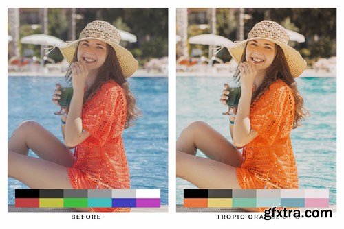 50 Papaya Orange Lightroom Presets and LUTs