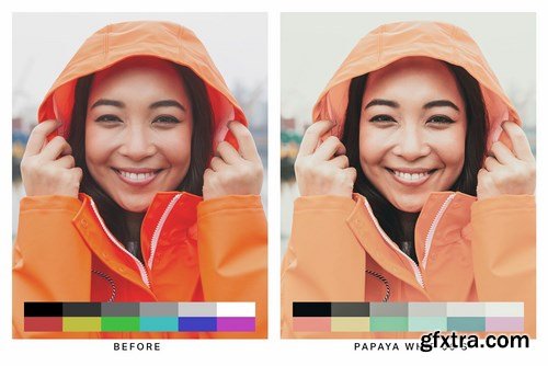 50 Papaya Orange Lightroom Presets and LUTs