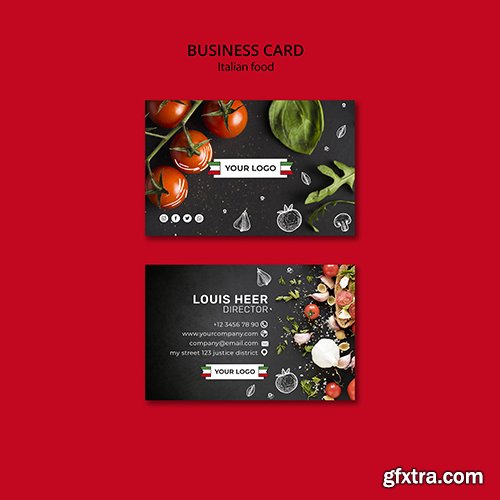 Italian cuisine business card concept