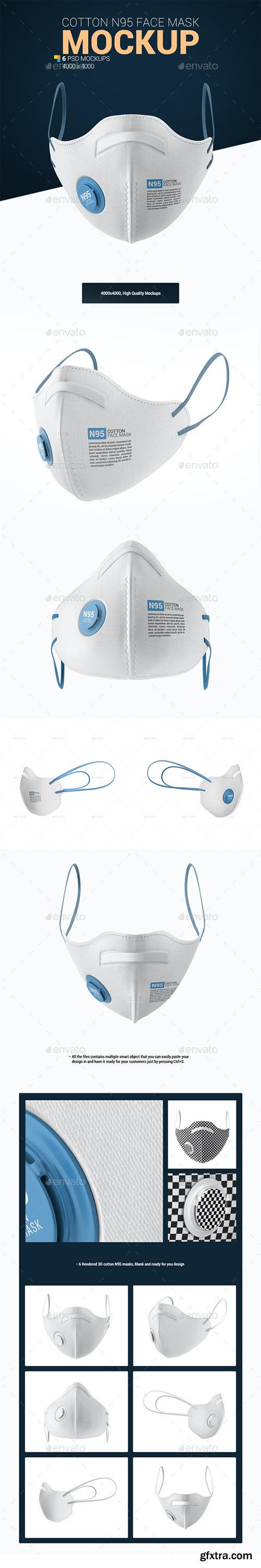 Graphicriver Cotton N95 Face Mask Mockup 26399420