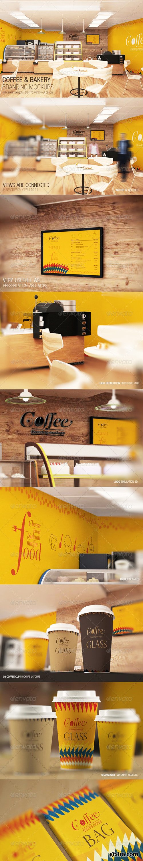 Graphicriver Coffee &amp; Bakery Branding Mockups 6917980