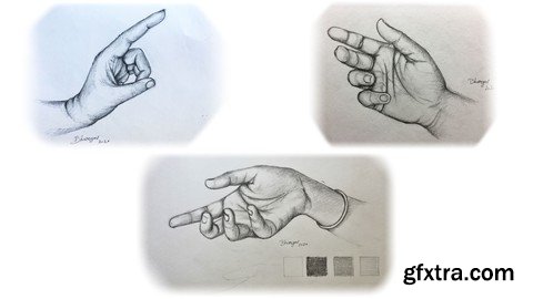 Udemy - Realistic pencil sketch of a human hand