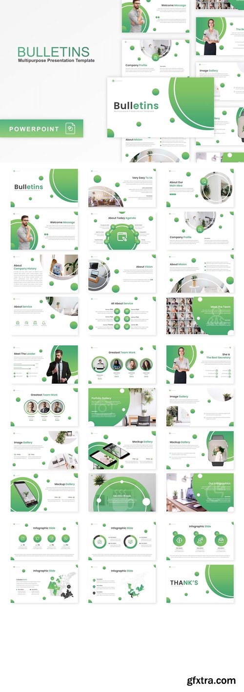 Bulletins - Multipurpose Powerpoint, Keynote and Google Slides Templates