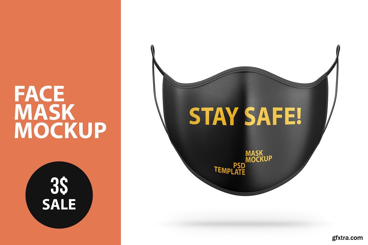 Download Black Face Mask Mockup PSD Mockup Templates