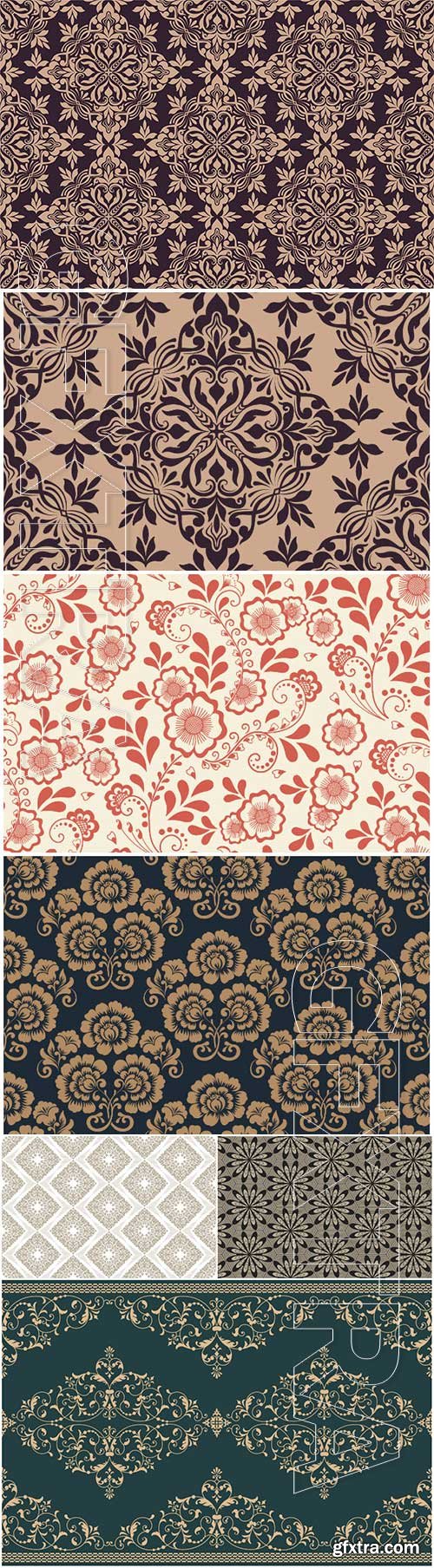 Vector floral seamless pattern element arabian style