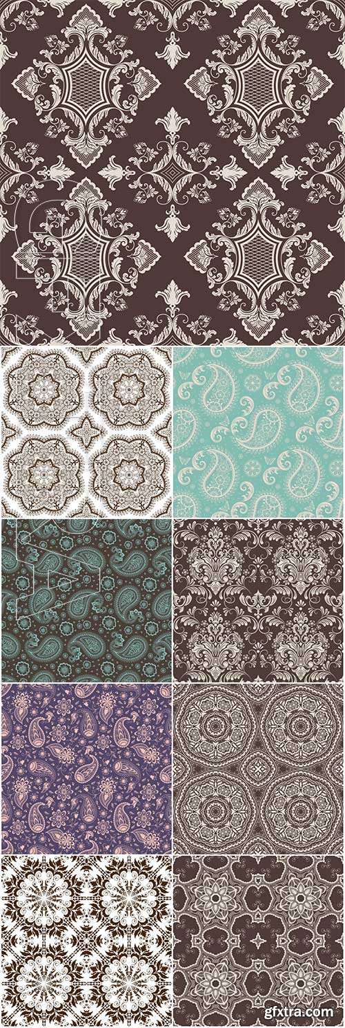 Floral seamless vector pattern background in arabian style