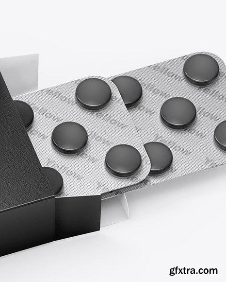 Paper Box W/ Pills Mockup 59039