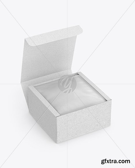 Kraft Box with Glossy Sachet Mockup 59046