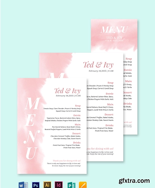 Pink-Wedding-Menu