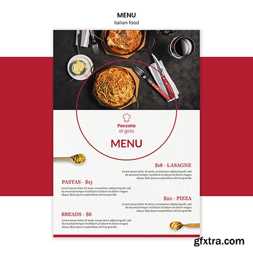 Italian cuisine menu template