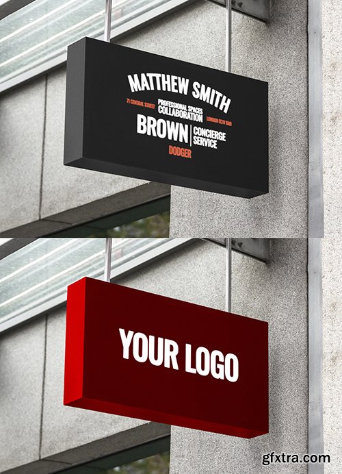 Rectangular Indoor Mounted Entrance Sign Mockup 344298987