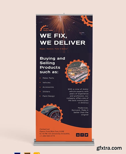 Automotive-Business-Roll-Up-Banner-Template