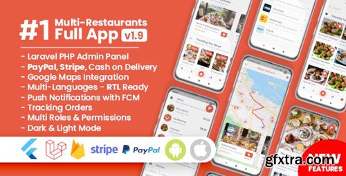 CodeCanyon - Food Delivery Flutter + PHP Laravel Admin Panel v1.9.4 - 24878940