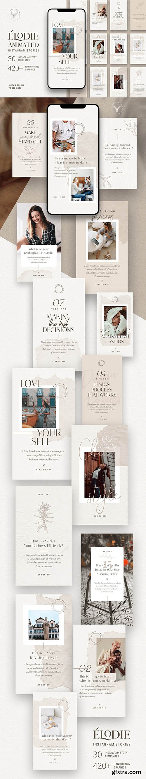 CreativeMarket - PS + Canva - Elodie Social Media Templates Pack 4888452