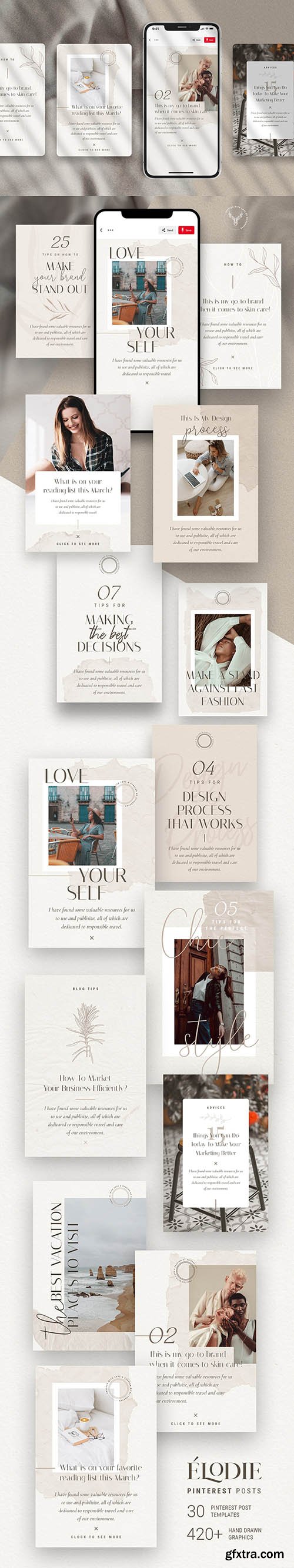 CreativeMarket - PS + Canva - Elodie Social Media Templates Pack 4888452