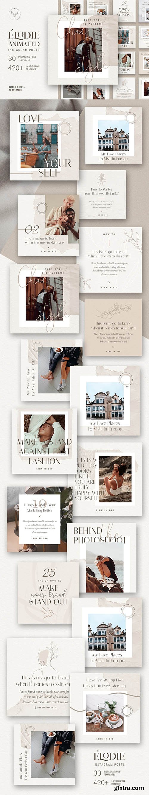 CreativeMarket - PS + Canva - Elodie Social Media Templates Pack 4888452