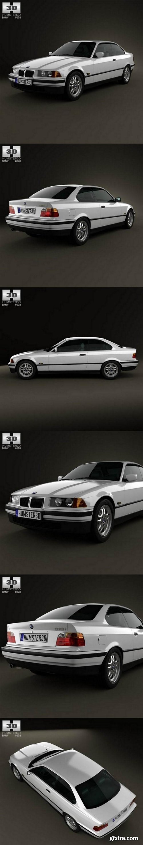 BMW 3 Series E36 coupe 1994 3D Model