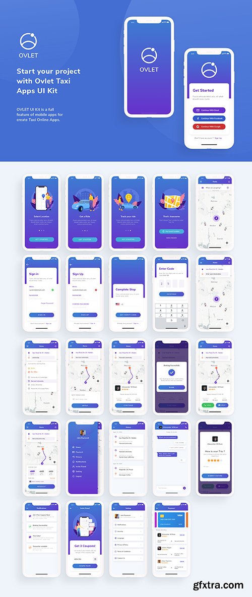 OVLET - Taxi Mobile App UI Kit