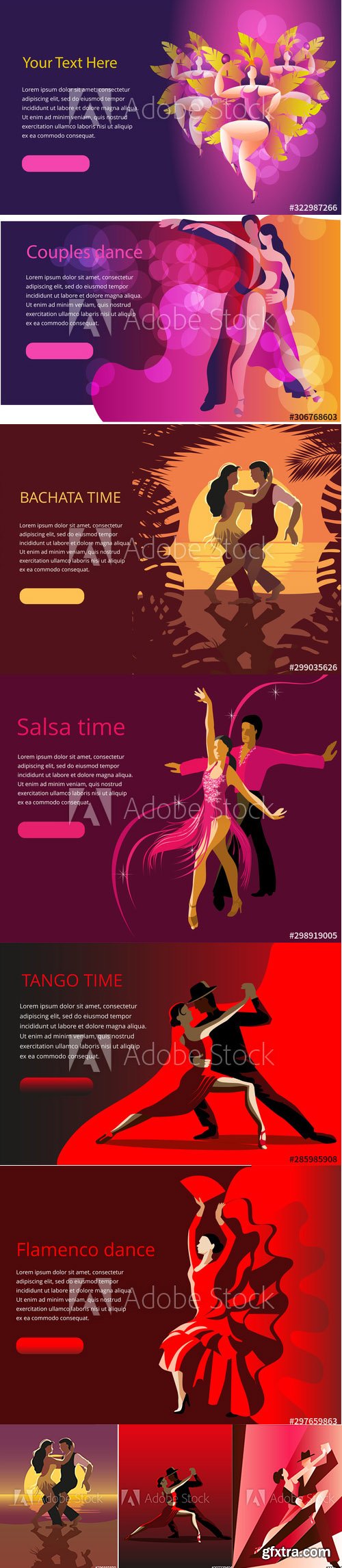 Beautiful couple dancing vector illustrations