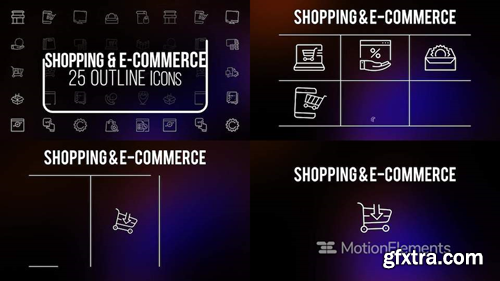me14681164-shopping-e-commerce-outline-icons-montage-poster