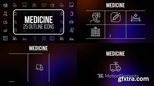 me14681237-medicine-outline-icons-montage-poster