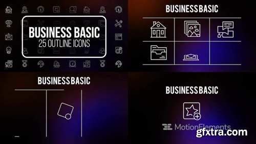 me14681315-business-basic-outline-animated-icons-montage-poster