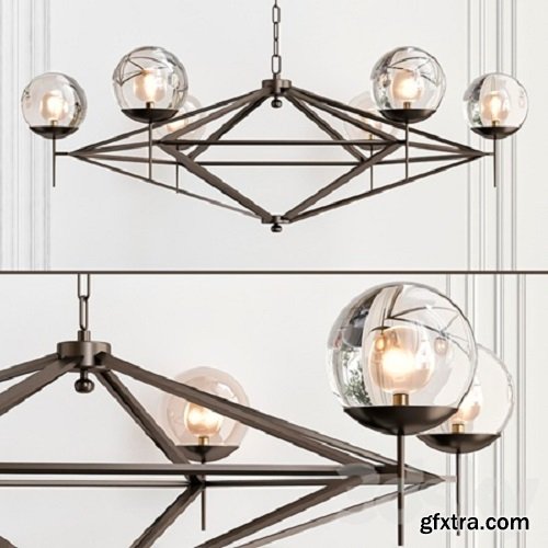 Modern Pyramid Glass Globes Chandelier