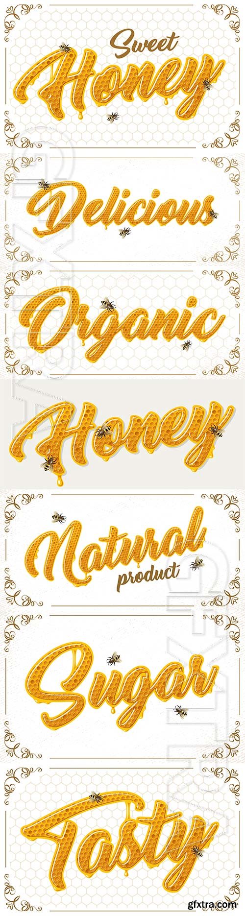 Honey lettering with bees