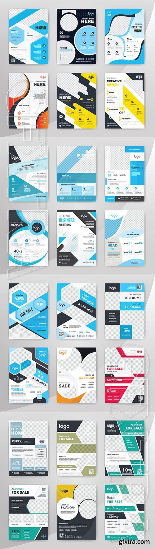 Business flyer vector template, cover modern layout, annual report