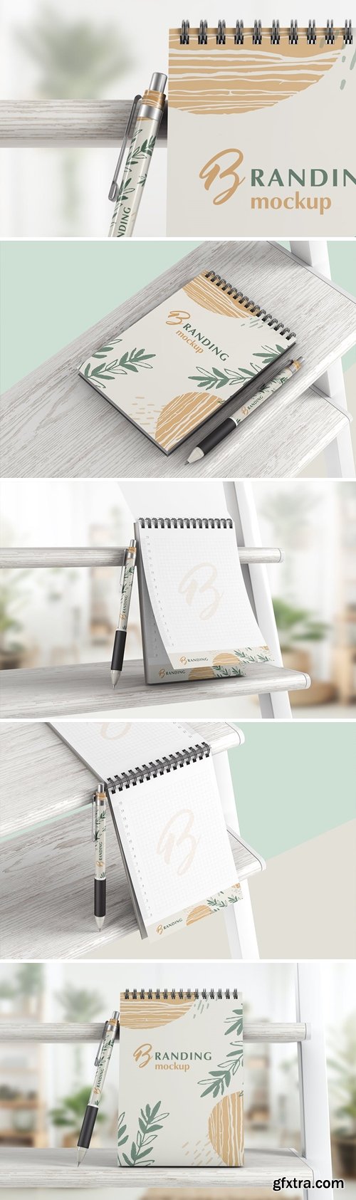 Notebook With Pen Branding Mockup