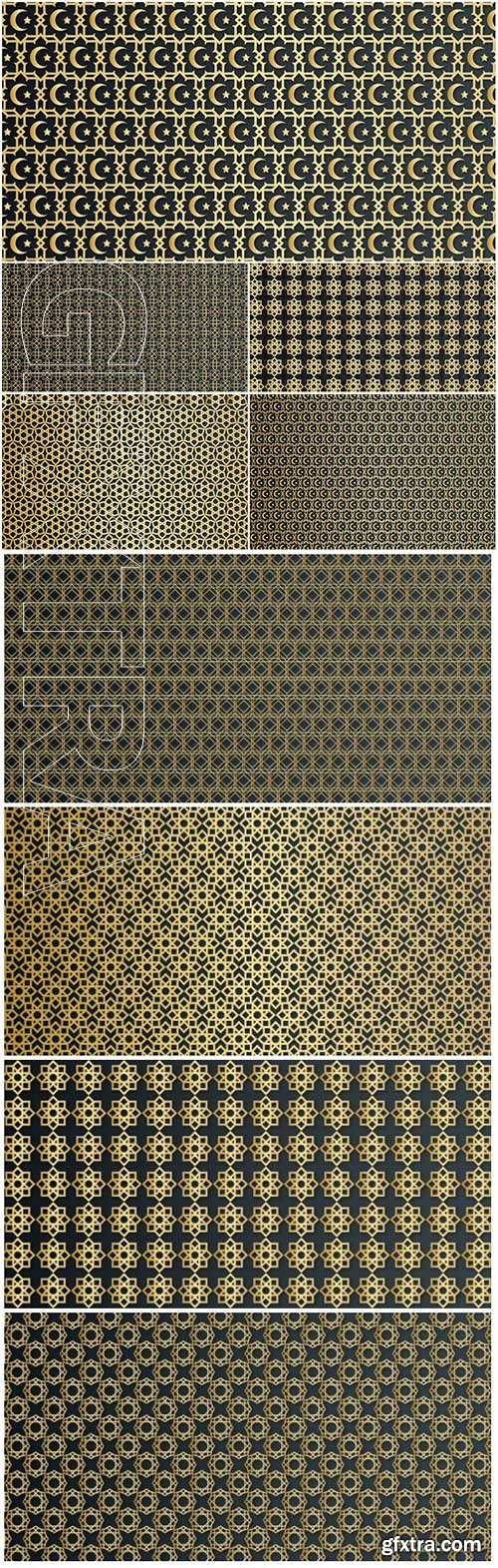 Luxury gold black arabic ramadan vector background