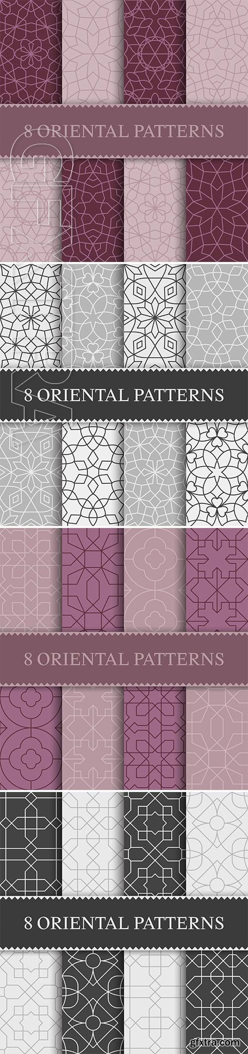 Set of traditional arabian seamless pattern, vector illustration