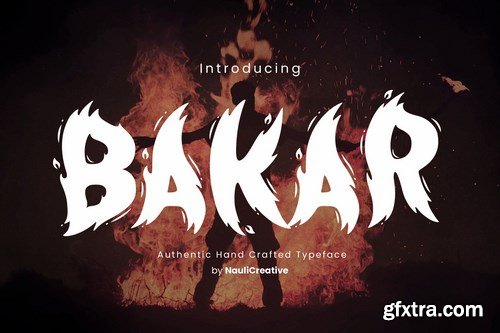 Bakar - Flaming Unique Font